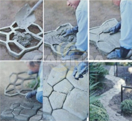 Производство садовых дорожек при помощи форм